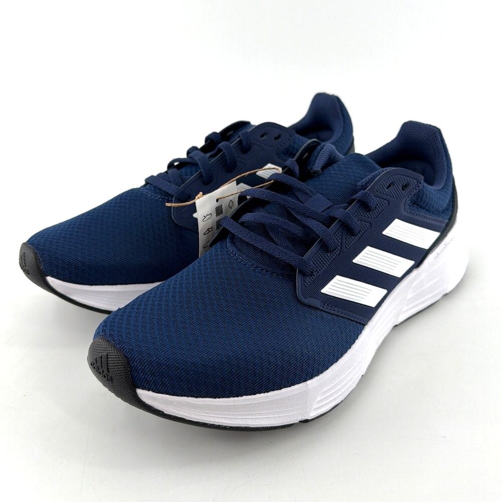 Adidas Men's Tech Indigo Cloud White Legend Ink Galaxy 6 Running Shoes Size 9 - Picture 12 of 14